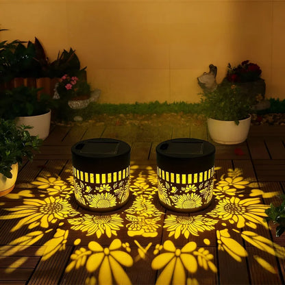 Solar Mandala Sunflower Projector Wall Light Outdoor Garden Decoration Landscape Light for Patio Garden Estate Porch Courtyard