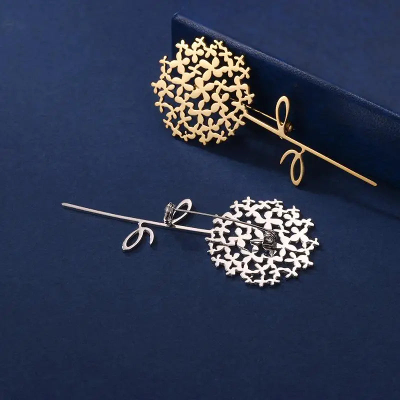❃Trendy Stainless Steel Dandelion Brooches For Women Plant Pins Casual Party Accessories Luxury Gifts Friends
