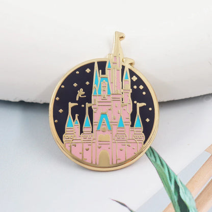 Magic Castle Badge Crystal Ball Enamel Pin Pink Blue Series Magical World Brooch Fan Enthusiast Fashion Jewelry Accessories Gift