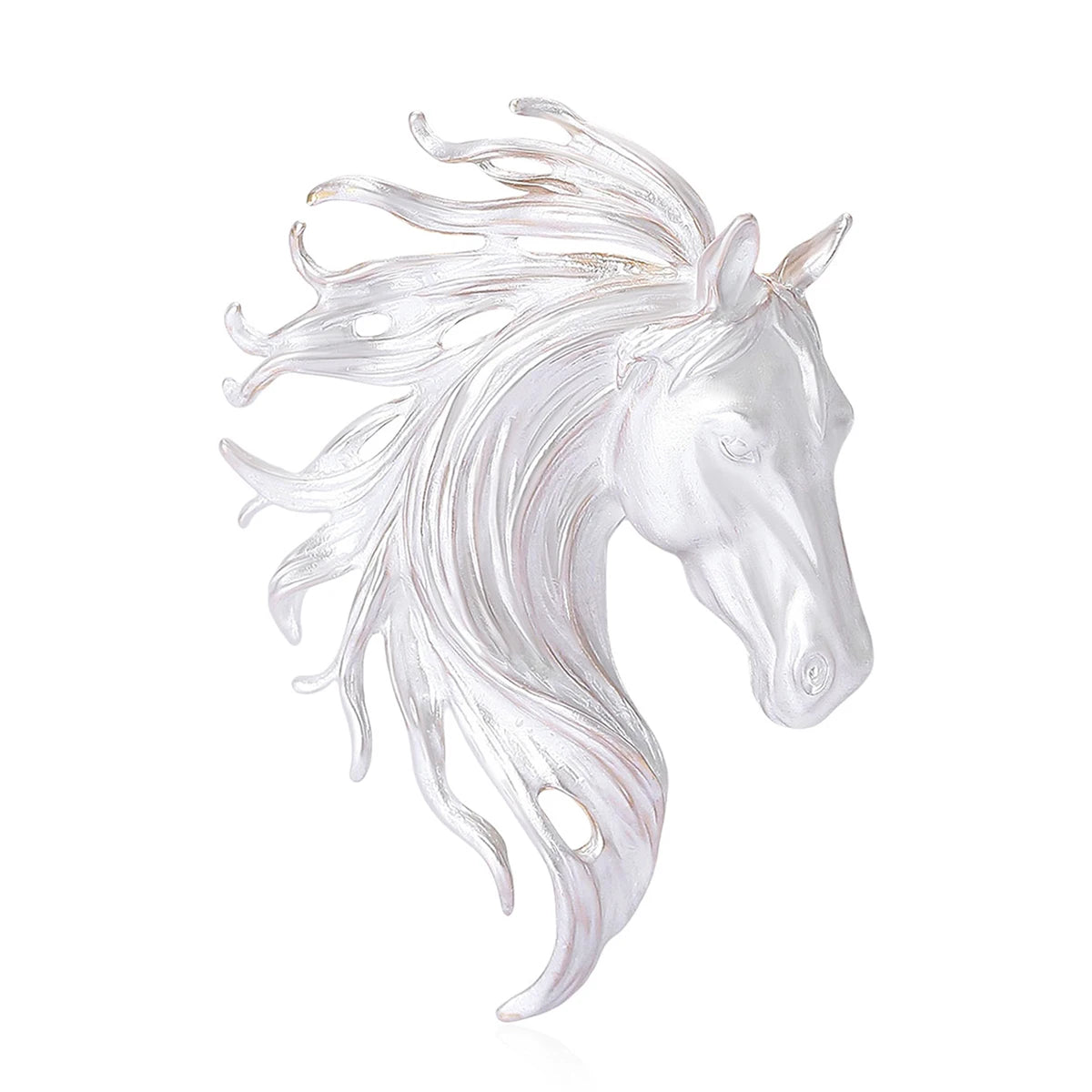 Beaut&Berry Trendy Enamel Horse Head Brooches for Women Zodiac Animal Pins Casual Party Accessories New Gifts Friends Decoration