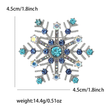 Christmas Rhinestone Snowflake Brooches for Women Unisex Pearl Flower Pins Office Party Friend Gifts Jewelry Accessories