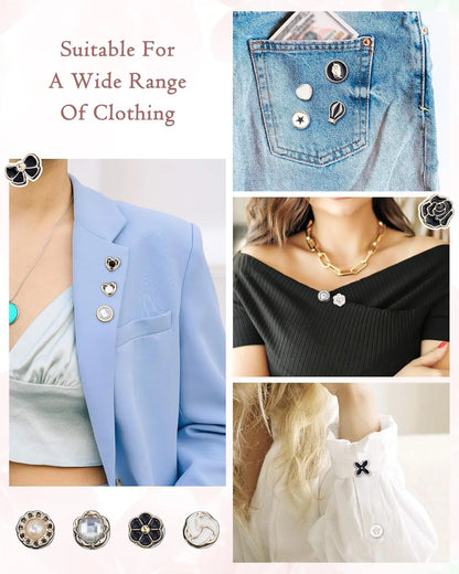 20pcs/Lot Button Brooch Prevent Accidental Exposure Buttons Brooch Badge Cufflinks Button Detachable Buttons Sewing Accessories
