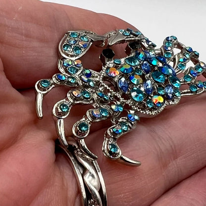 New fashion blue crystal crab brooch for women and men cute animal brooch fashion banquet jewelry holiday gift