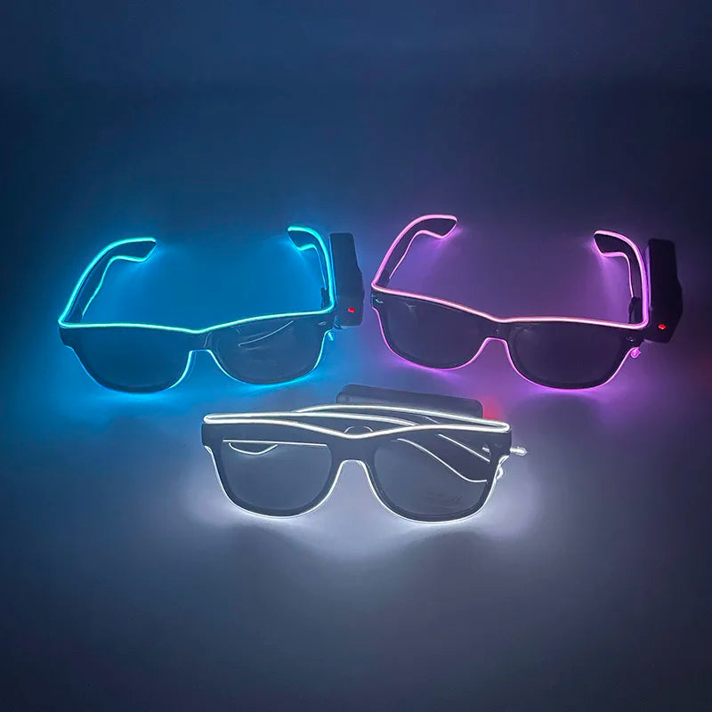 New Cool Wireless Glowing LED Light Up Glasses For Rave Festival Party Luminous Neon Mosaic Sunglasses club disco Eye Glasses