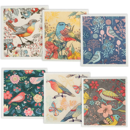 6/12Pcs Swedish Dishcloths Reusable Kitchen Dish Towels Absorbent Dish Rags Biodegradable Soft Cellulose Sponge Washing Cloths