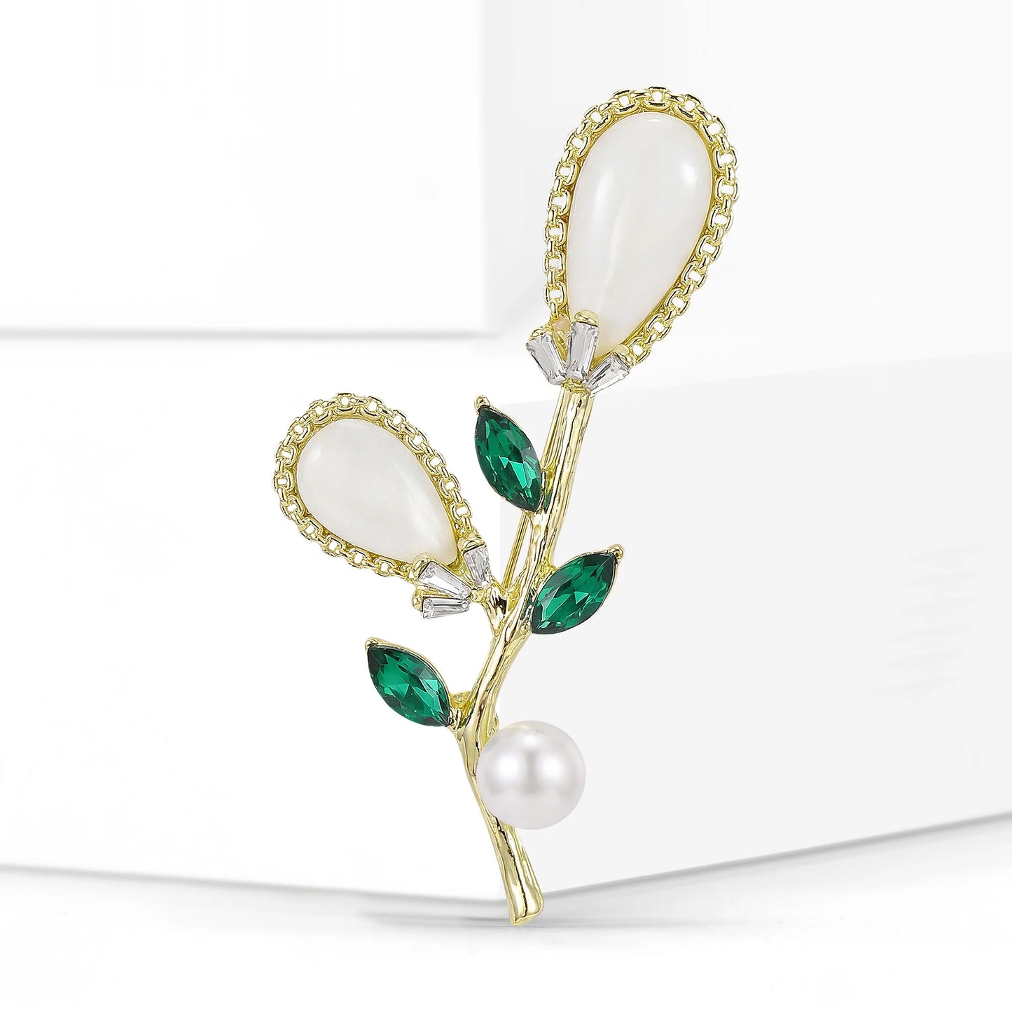 Beaut&Berry Trendy Enamel Flower Brooches for Women Unisex Plant Pins Casual Party Jewelry Accessories Gifts Decoration
