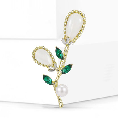 Beaut&Berry Trendy Enamel Flower Brooches for Women Unisex Plant Pins Casual Party Jewelry Accessories Gifts Decoration