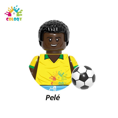 Kids Toys World Famous Football Stars Building Blocks Sport Player Mini Action Figures Golden Cup Toys For Boys Birthdays Gifts