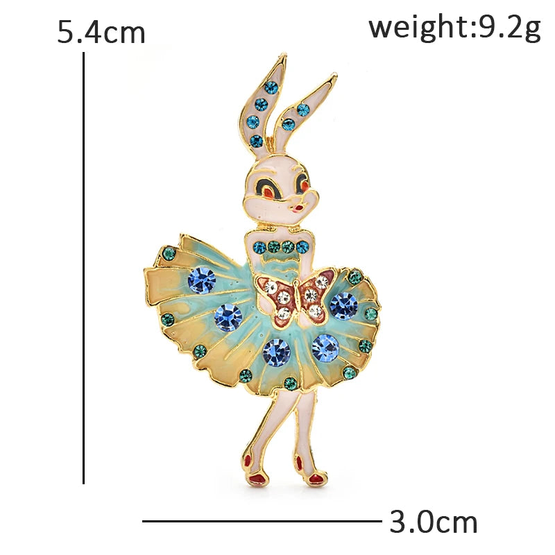 Wuli&baby Lovely Bunny Rabbit Brooches For Women Lady 2-color Enamel Wear Dress Rare Girl Party Casual Brooch Pins Gifts