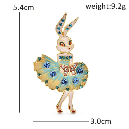 Wuli&baby Lovely Bunny Rabbit Brooches For Women Lady 2-color Enamel Wear Dress Rare Girl Party Casual Brooch Pins Gifts