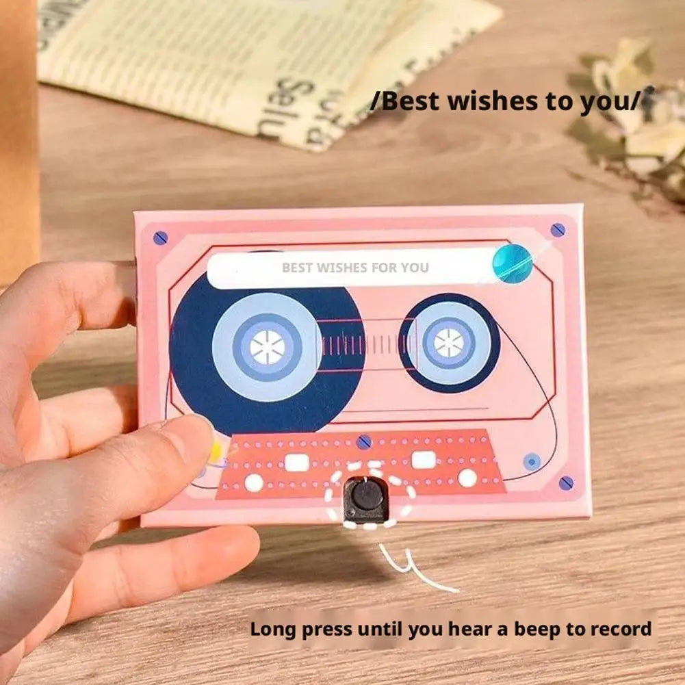 Voice Recordable Greeting Card 60 Seconds Recording Time Message Recorder Cassette Recording Voice Tape Greeting Card