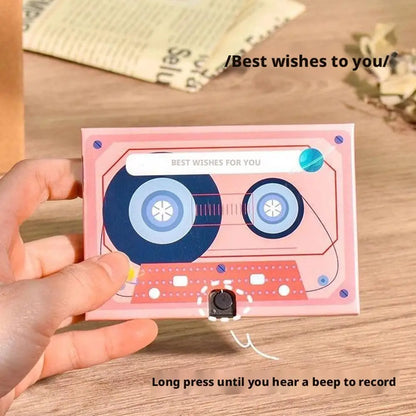 Voice Recordable Greeting Card 60 Seconds Recording Time Message Recorder Cassette Recording Voice Tape Greeting Card
