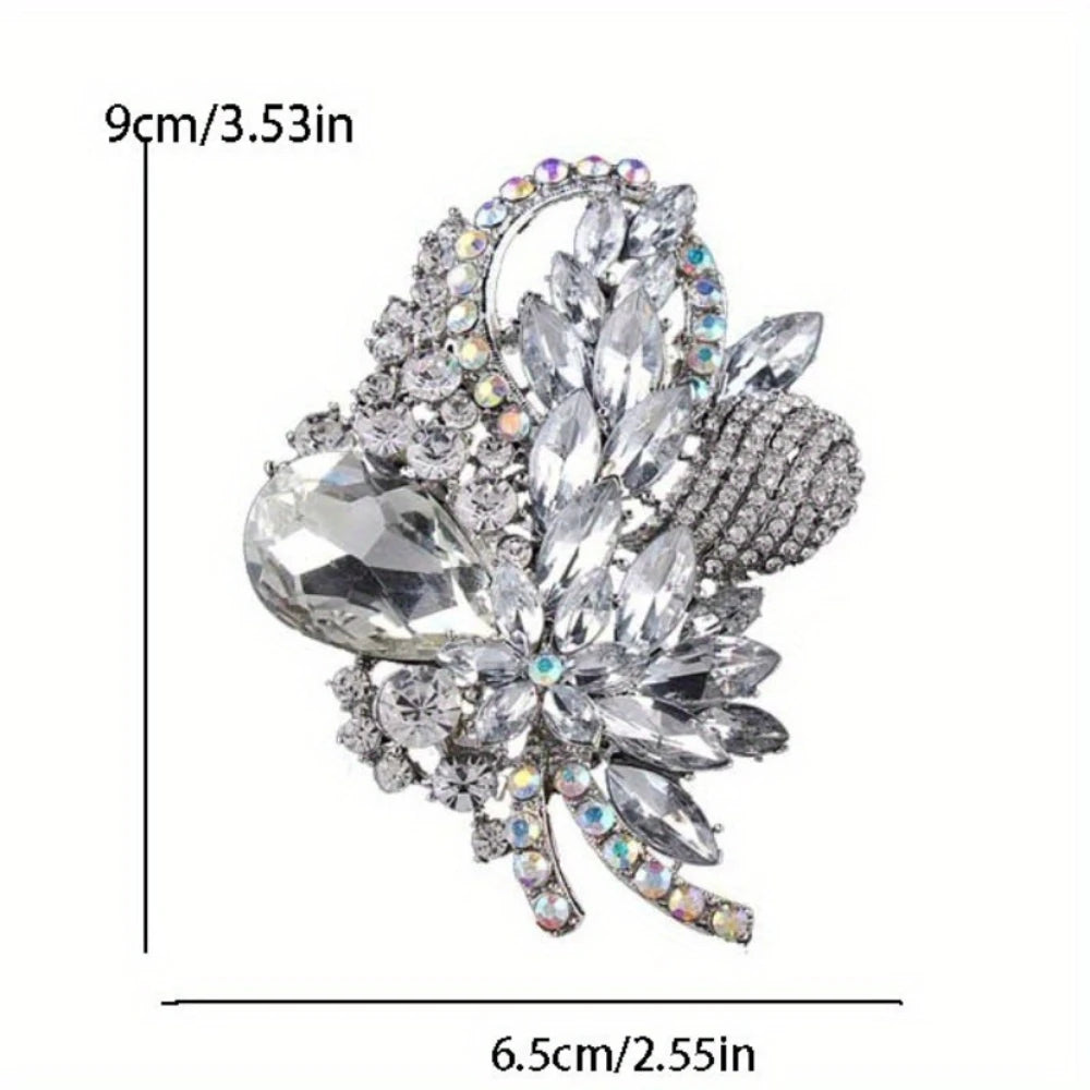 Baroque Luxury Beautiful Openwork Floral Design Brooch for Men and Women, Jewelry Accessories, Wedding Holiday Party Couple Gift