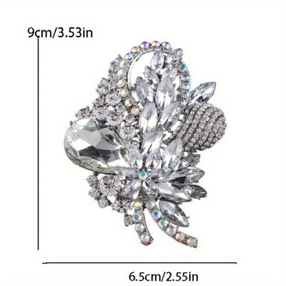 Baroque Luxury Beautiful Openwork Floral Design Brooch for Men and Women, Jewelry Accessories, Wedding Holiday Party Couple Gift
