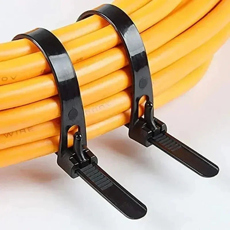10Pcs Reusable Cable Ties Cable Lock Loop Nylon Ties Removable Recyclable Mixed Colours Black White Cable Ties