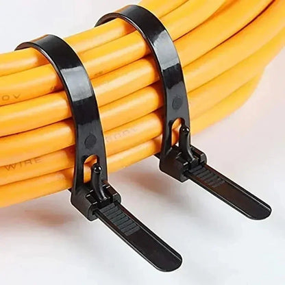 10Pcs Reusable Cable Ties Cable Lock Loop Nylon Ties Removable Recyclable Mixed Colours Black White Cable Ties