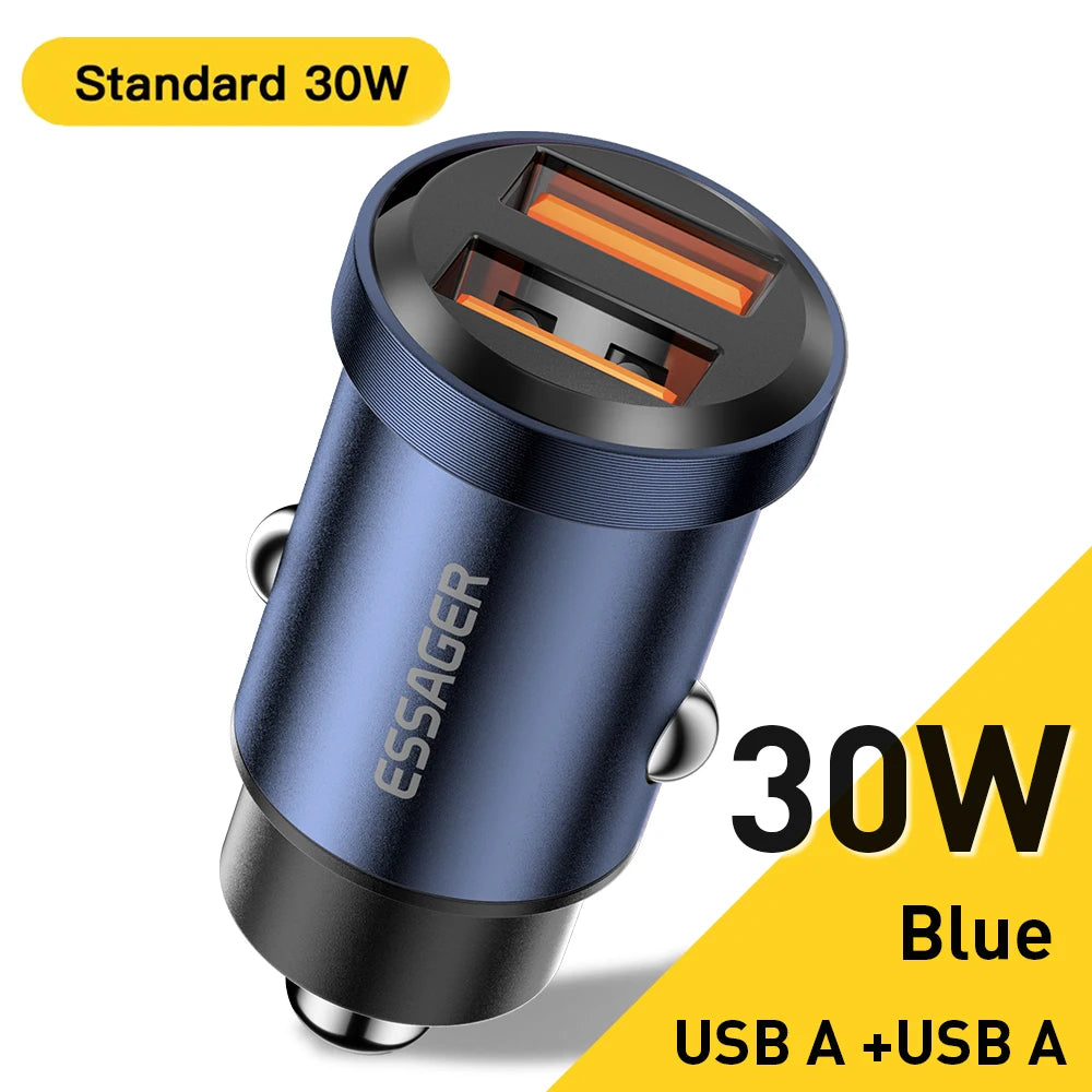 Essager USB C Car Charger 45W 5A Quick Charge 4.0 QC PD 3.0 SCP USB Type C Fast Charging For iPhone14 13 Huawei Samsung Xiaomi