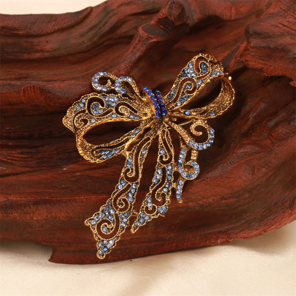 Baroque Luxury Beautiful Bow Men's Women's Brooch Pin，Jewelry Accessories, Wedding Holiday Party Couple Surprise Gift