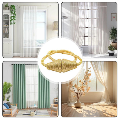 2pcs European style conical shaped strong magnetic curtain tiebacks for thin or heavy curtains, suitable for home, living room