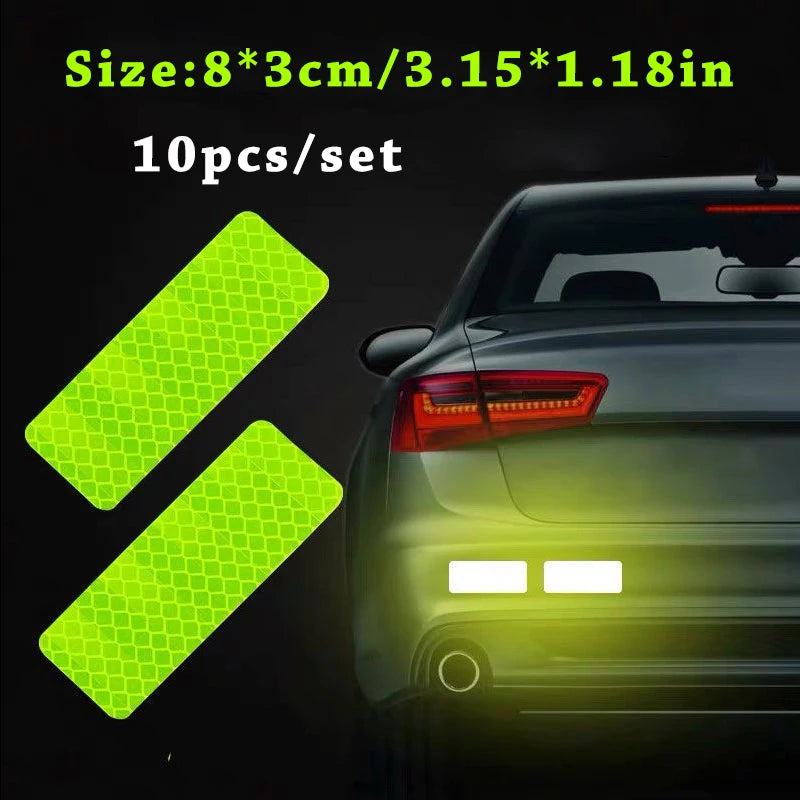 5pcs/set Car Bumper Reflective Safety Strip Stickers Car Reflective Sticker Reflective Warning Safety Tape