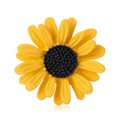 Beaut&Berry Trendy Enamel Daisy Brooches for Women Unisex Plant Sunflower Pins Casual Party Jewelry Accessories Gifts Decoration