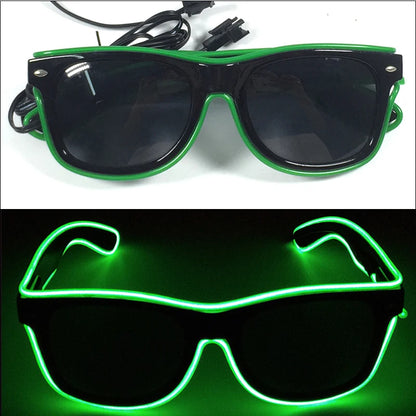Light Up Led Glasses Neon Party Luminous Glasses EL Wire Glowing Sunglasses Novelty Gift for Adult Glow Bright Light Supplies
