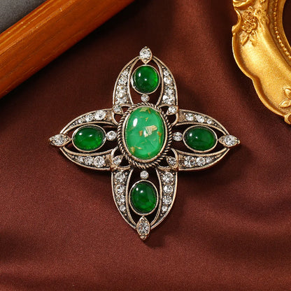 Baroque-Style Luxury Vintage Cross Brooch for Men and Women, Jewelry, Fashion Accessories, Wedding and Party Gifts