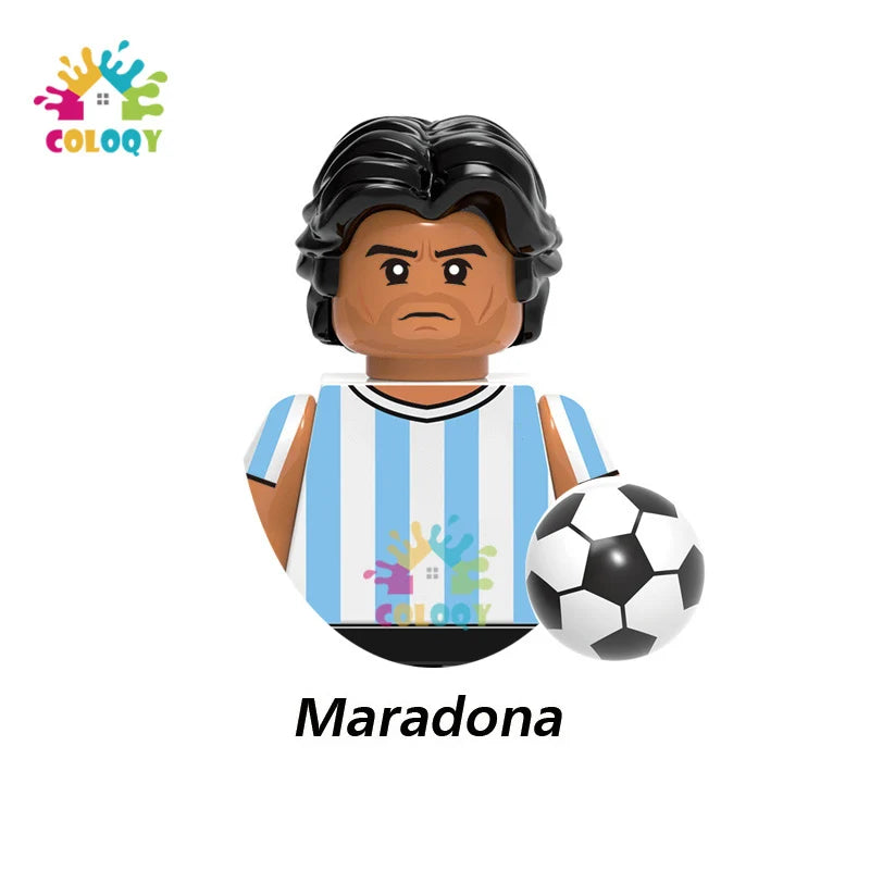 Kids Toys World Famous Football Stars Building Blocks Sport Player Mini Action Figures Golden Cup Toys For Boys Birthdays Gifts