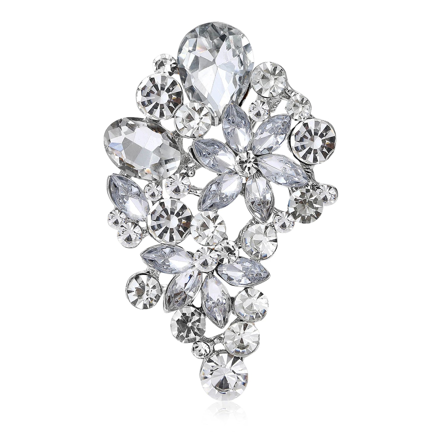 Beaut&Berry Luxury Shiny Crystal Glass Brooches for Women Rhinestone Pins Friends Party Gifts Banquet Jewellery Accessories