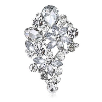 Beaut&Berry Luxury Shiny Crystal Glass Brooches for Women Rhinestone Pins Friends Party Gifts Banquet Jewellery Accessories
