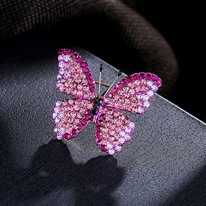 Korean Fashion Rhinestone Butterfly Brooches For Women Clothing Elegant Crystal Insect Brooch Pin Office Party Jewelry Gifts