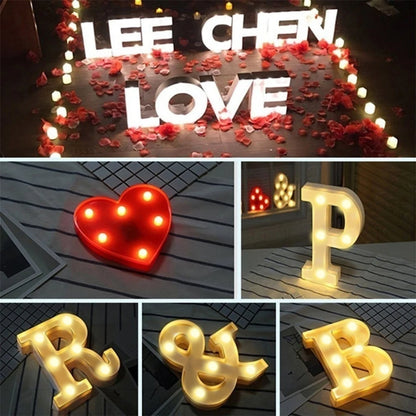 Alphabet LED Night Lights Luminous Number Letter Lamp 16cm Letter Light for Home Wedding Birthday Christmas Party Decoration