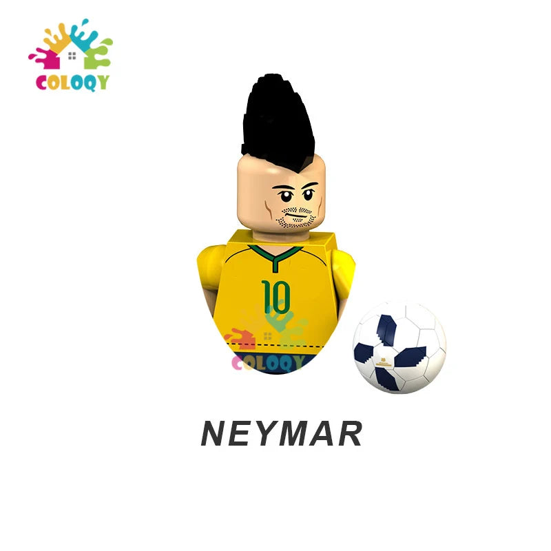 Kids Toys World Famous Football Stars Building Blocks Sport Player Mini Action Figures Golden Cup Toys For Boys Birthdays Gifts