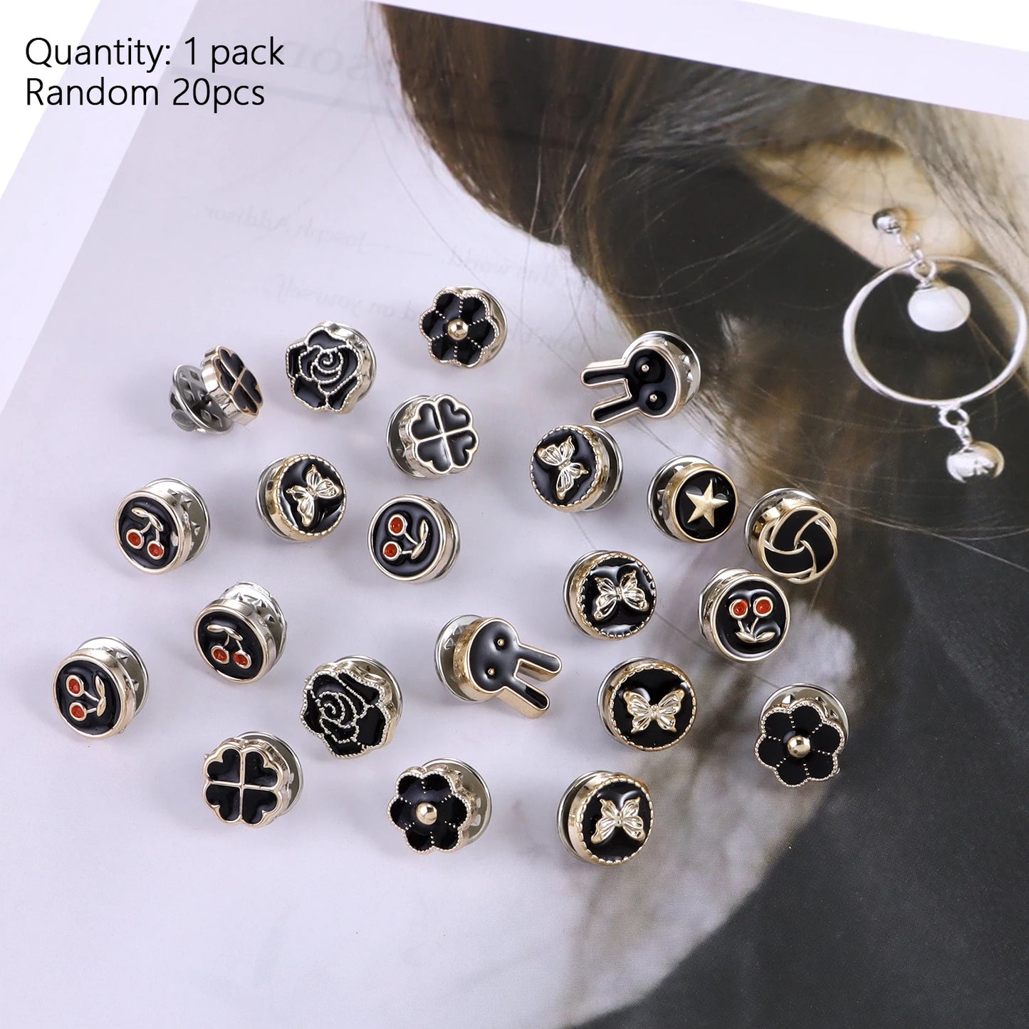 20pcs/Lot Button Brooch Prevent Accidental Exposure Buttons Brooch Badge Cufflinks Button Detachable Buttons Sewing Accessories
