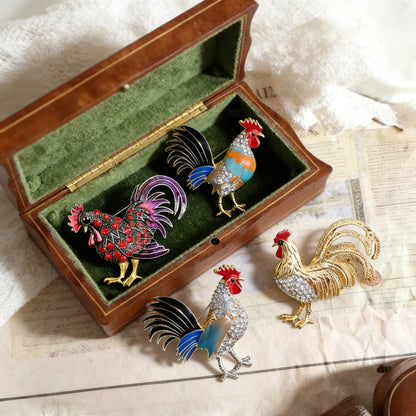 Baroque Luxury Beautiful Rooster Animal Design Brooch for Men Women, Jewelry Accessories, WeddingHolidayPartyCoupleSurpriseGift