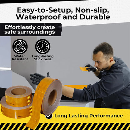 DOT-C2 Reflective Safety Tape Yellow Conspicuity Waterproof Reflector Sticker For Vehicles Trailers Boats Sign