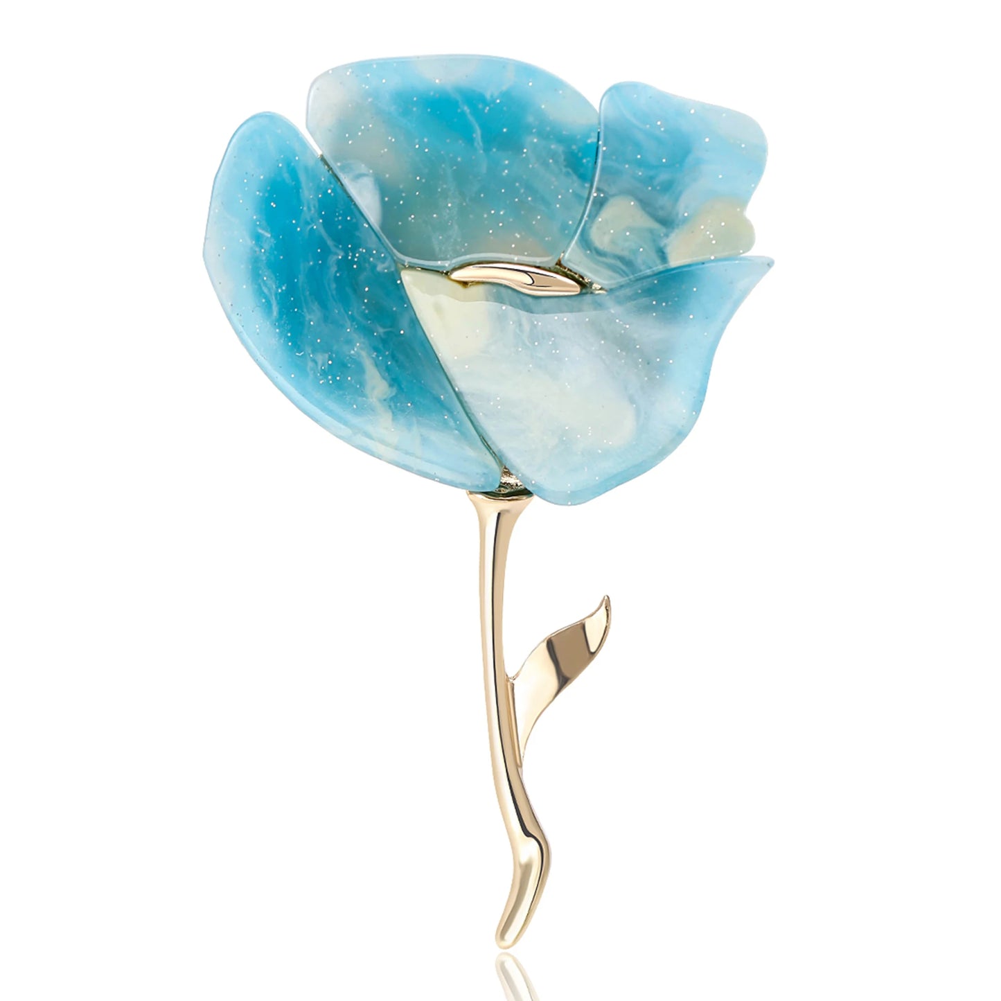 Beaut&Berry Classic Acrylic Rose Brooches for Women Unisex Plant Flower Pins Casual Party Accessories Gifts Friends Decoration