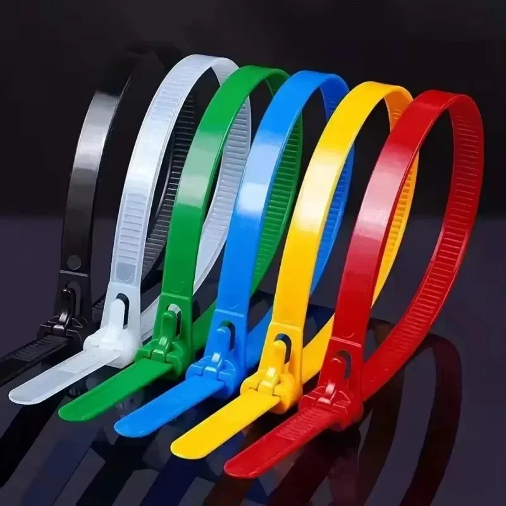 10Pcs Reusable Cable Ties Cable Lock Loop Nylon Ties Removable Recyclable Mixed Colours Black White Cable Ties