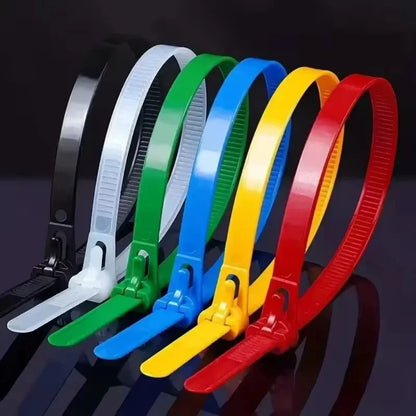 10Pcs Reusable Cable Ties Cable Lock Loop Nylon Ties Removable Recyclable Mixed Colours Black White Cable Ties