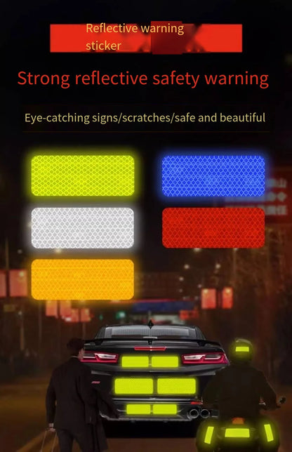 10 Reflective Stickers, Warning Safety Reflective Stickers, Pet Safety Warning Stickers 1.18 X 3.25inch Waterproof Night Vision Stickers, Suitable for Bicycles, Motorcycles, Clothing, Trailers, Helmets
