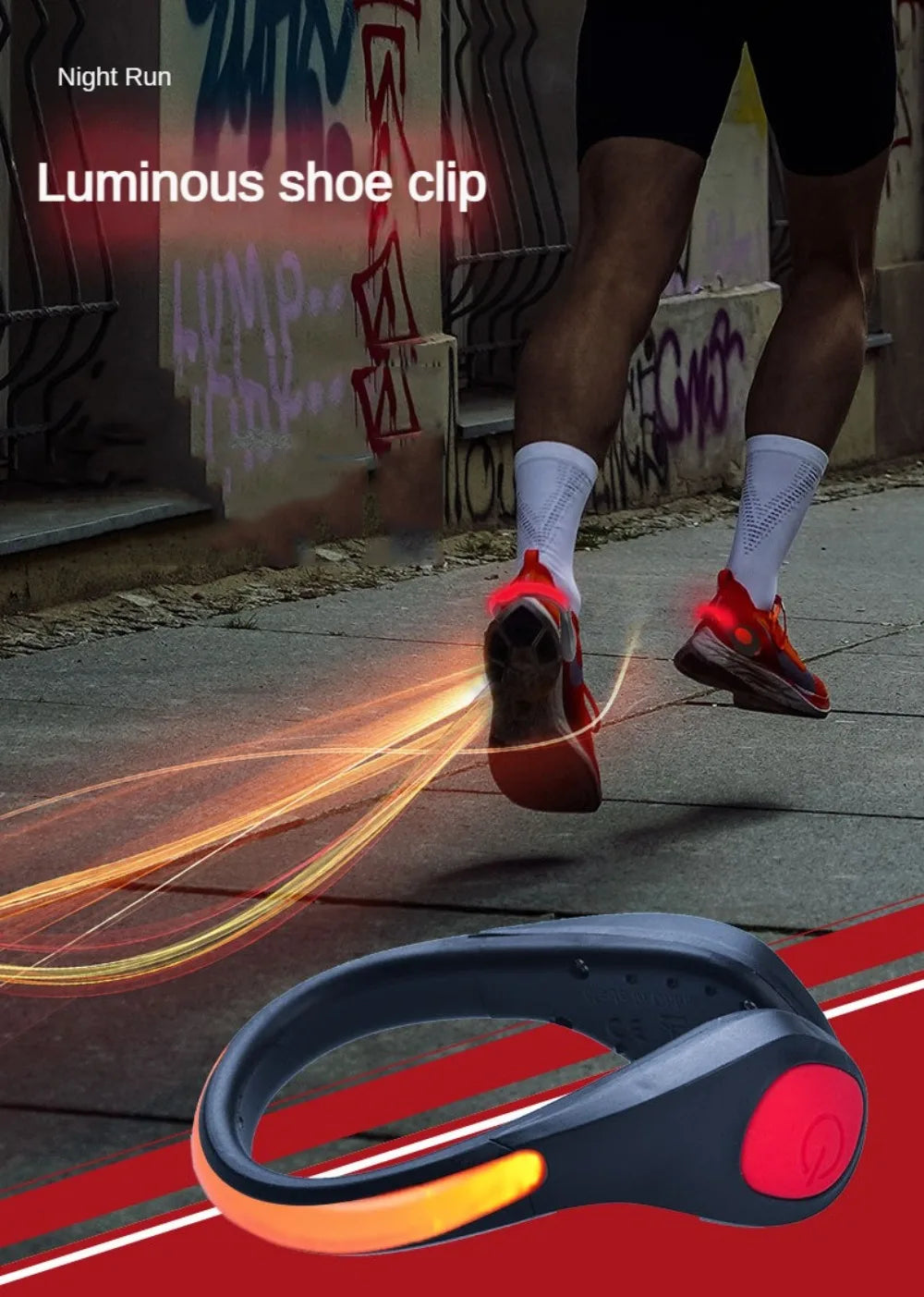 Outdoor Running Light LED Luminous Shoe Clip Light Night Safety Warning Bright Flash Light Sport Bicycle Bike Shoe ClipLight