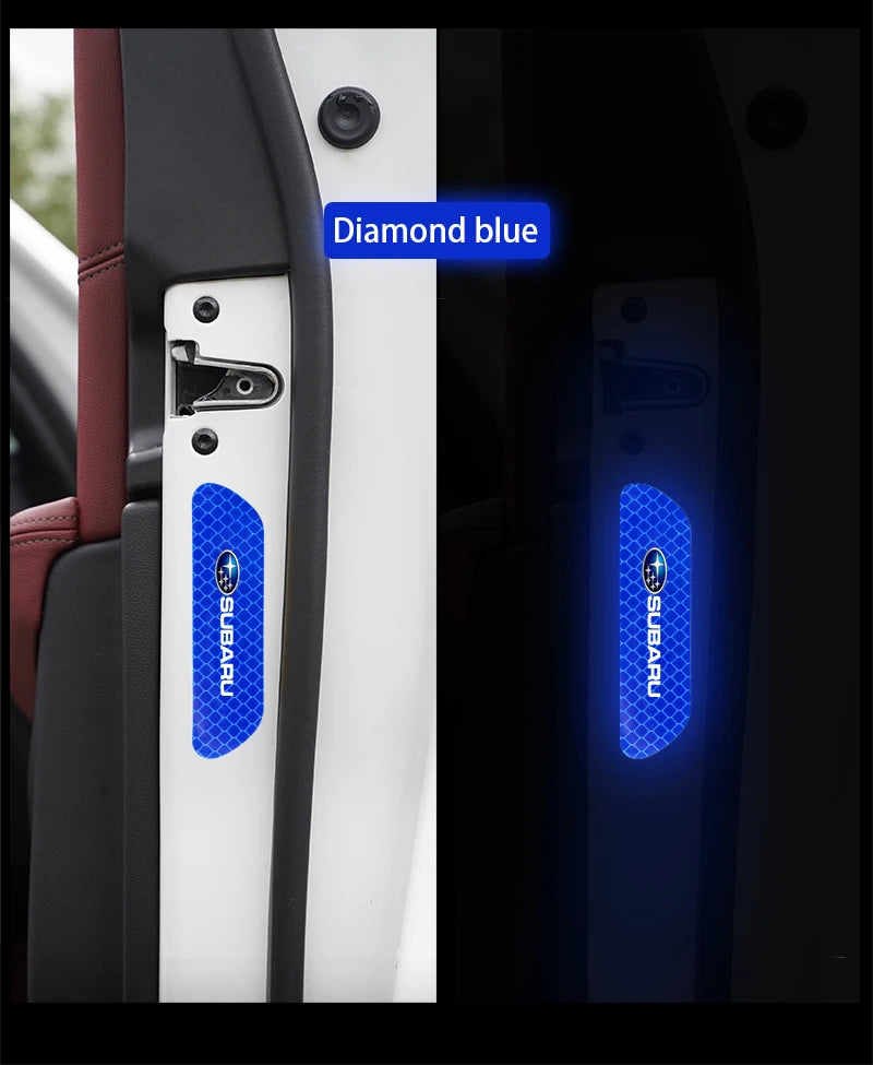 4PCS Car Stickers Door Opening Reflective Warning Sticker For Subaru STI Forester Impreza Legacy Outback XV BRZ WRX Tribeca