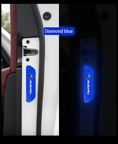 4PCS Car Stickers Door Opening Reflective Warning Sticker For Subaru STI Forester Impreza Legacy Outback XV BRZ WRX Tribeca