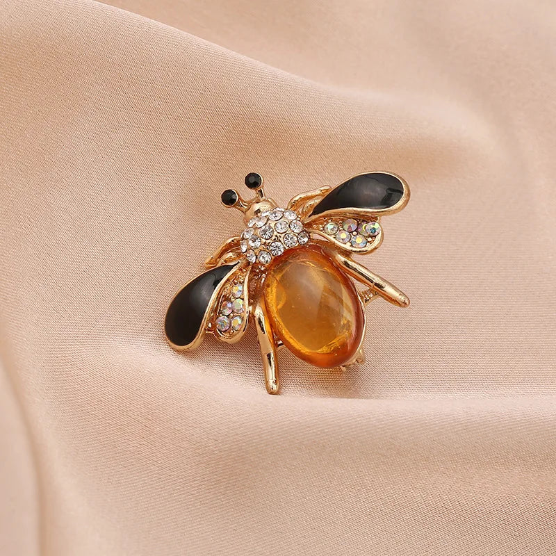 SHMIK Women Men Bee Beetle Crystal Pearl Brooches Pin Fashion Metal Cute Insect Jewelry Accessoreis Retro Women's Men's Brooch