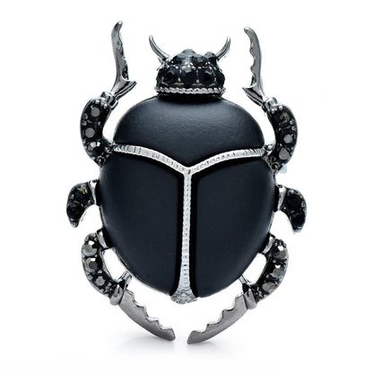 Wuli&baby Cute Blue Beetle Brooches Women Unisex Lovely Enamel Insects Party Casual Brooch Pins Gifts