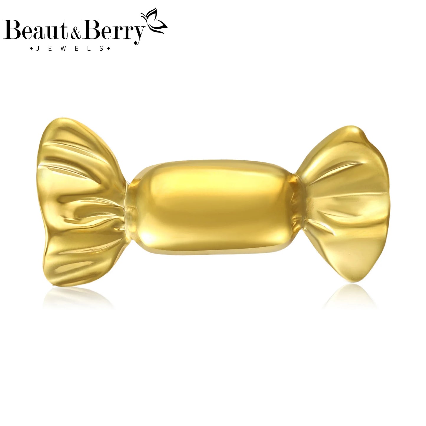 Beaut&Berry Trendy Glossy Stainless Steel Candy Brooches for Women Unisex Creative Pins Casual Party Jewelry Accessories Gifts