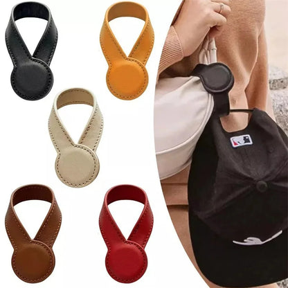 Multi-purpose Pu Leather Magnetic Hat Clip Strong Magnetic Round Organizer Clip Travel Bag Charms Luggage Accessories