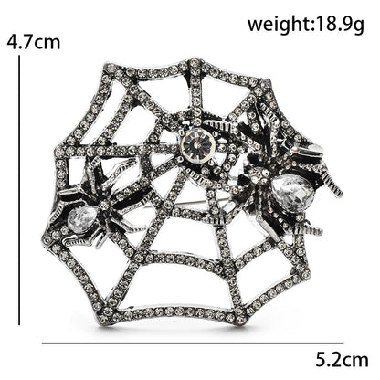Wuli&baby Vintage Spiders Brooches For Women Unisex Rhinestone Spinning Web Insects Party Casual Brooch Pins Gifts