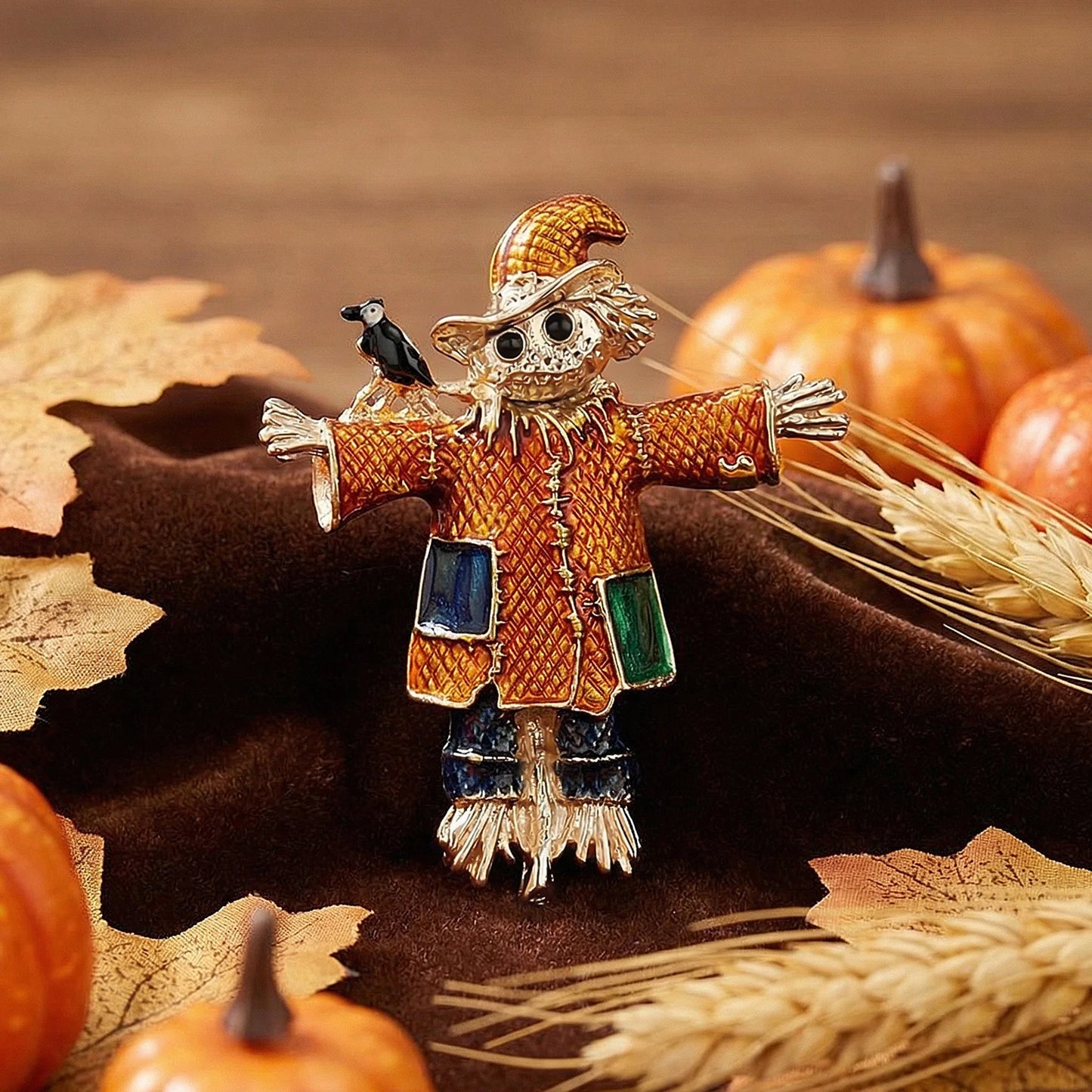 Beaut&Berry Classic Enamel Scarecrow Brooches for Women Unisex Figure Pins Casual Party Jewelry Accessories Gifts Decoration