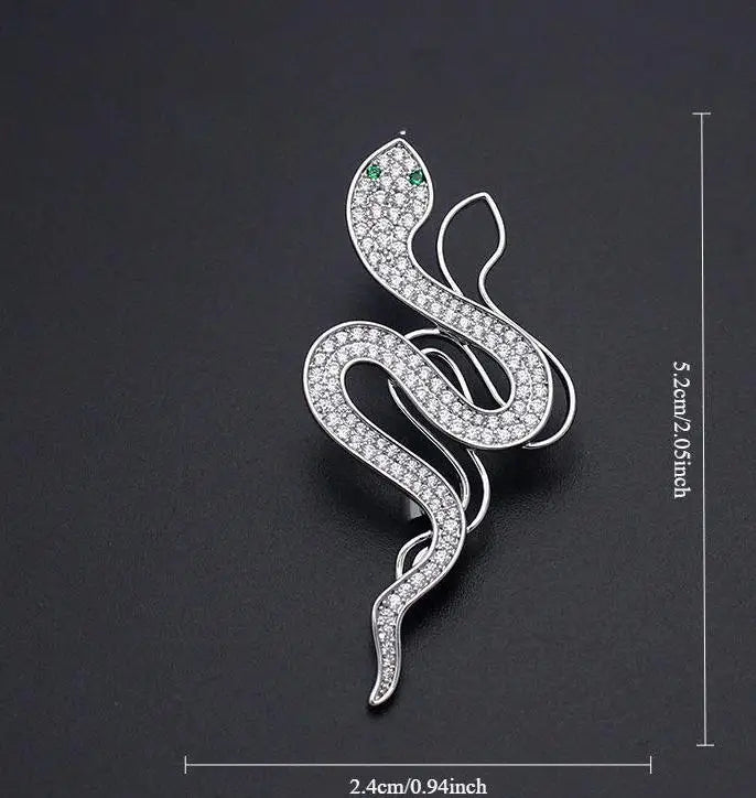 Clearance Price Snake Shape Brooches for Women Men Rhinestone Crystal Lapel Pin Clearance Sale